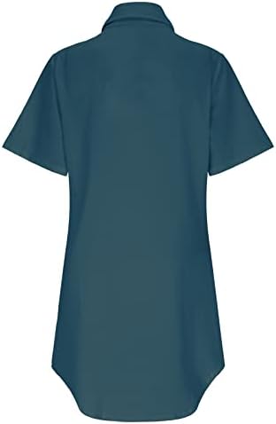 Vestido de algodão Miashui para mulheres camisa de botão longa feminina camisa curta camisa de camisa de verão vestido de blusa de praia de praia