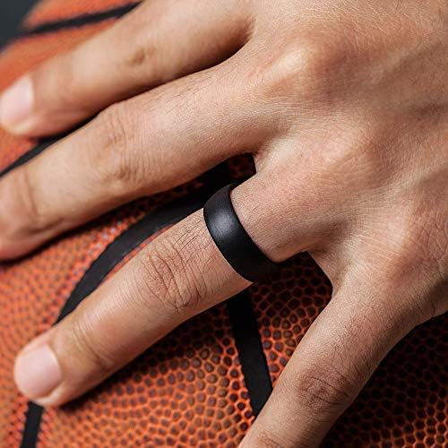 Thunderfit Silicone Wedding Ring para homens e mulheres, 6,3 mm de largura - 1,65 mm de espessura