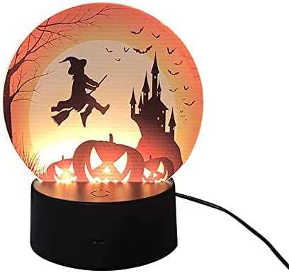 Jackruler Halloween Night Light Usb Pumpkin Painel com uma lâmpada de cabeceira base Exclusiva LED LED LED GLOW No conjunto