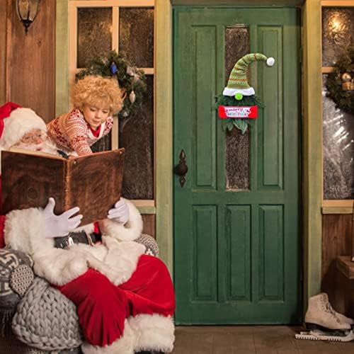 Christmas Style Garland Dwarf Door pendurado sem rosto Doll Garland Decoration Hat Christmas Garland Pingente Crystal