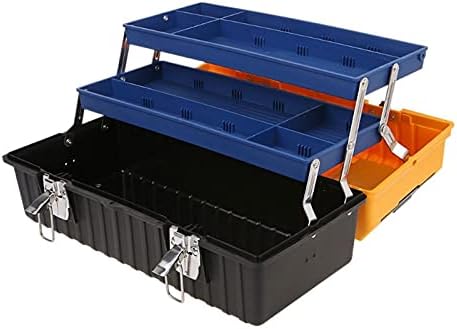 Caixa de ferramentas de Sunesa Caixa de ferramentas de plástico grande 3 Camadas Caixa de ferramentas de hardware de armazenamento com alça HOME