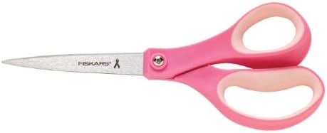 Fiskars Scissors de conscientização sobre câncer de mama de 8 polegadas