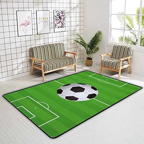 Rastreamento de tapete interno de tapete de tapete de futebol e bola para a sala de estar quarto Educational Floor Floor Area Rugs