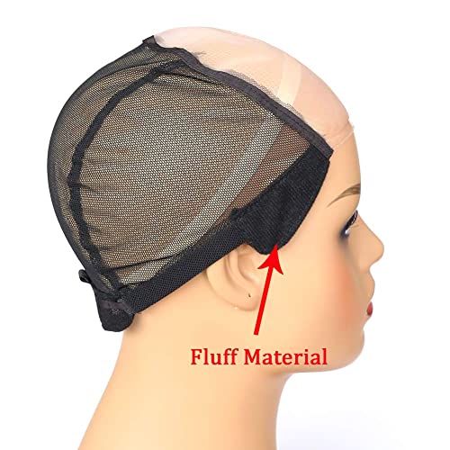 BTWtry 5x5.5inch Mono Wig Caps para fazer perucas com cinta ajustável 1pc Monofilament Wig Cap Diy Wigs Black Dome Weaving Mesh