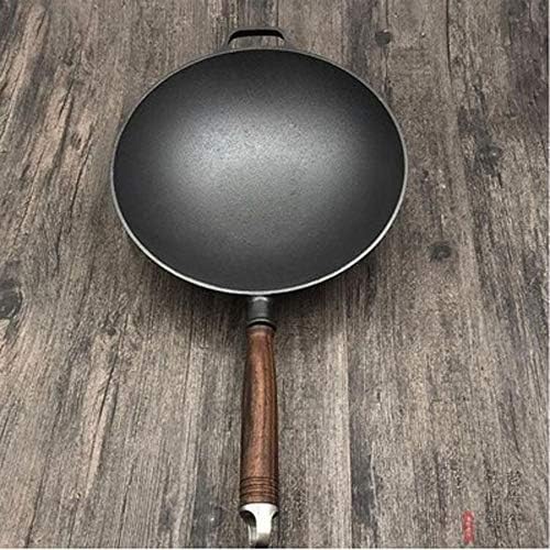 Gydcg wok - panela wok com tampa premium - frigideira de aço inoxidável com alça ergonômica e superfície não resistente a arranhões