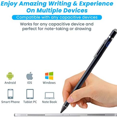 Caneta de caneta para Samsung Galaxy Tab A 10.1 2022, Lápis Digital Edivia com canetas de ponta Ultra Fine de 1,5 mm para Samsung Galaxy Tab A 10.1/10.5/8 polegadas caneta, preto