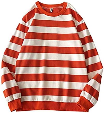 ZDFFER MEN's Stripe Pullover Sweater Outono Winter Round pescoço camisa de moletom de manga longa Tops casuais camiseta solta camisa para hombre casais roupas masculas camisas masculinas moda 2021