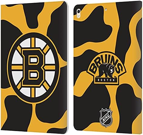 Projetos de capa principal licenciados oficialmente NHL Cow Pattern Boston Bruins Livro de couro Caixa Caixa Caspa Compatível com Apple iPad Pro 10.5