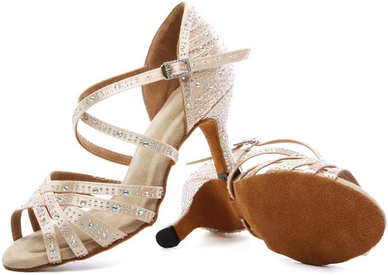 AOQUNFS Rhinestones Sapatos de dança latina Salsa salão de baile Sapatos de casamento para mulheres, ycl506