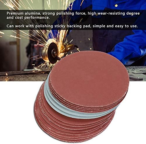 20pcs de alto desgaste de fibra resistente a discos abrasivos lixando discos de areia de areia de areia redonda discos de lixamento com grãos duráveis ​​de alumina de 5 polegadas
