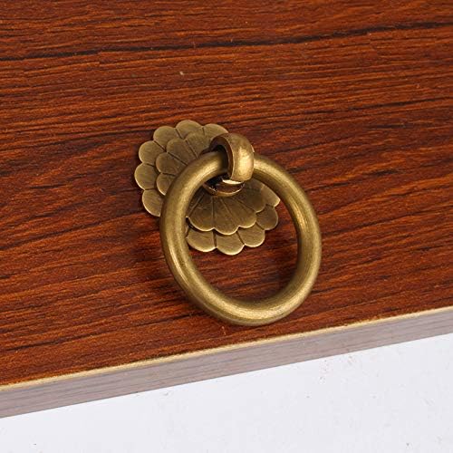 A gaveta da gaveta de armário de cozinha de latão antiga puxa o botão de anel de armário de mobília vintage de mobília do armário de bronzeado 4pack de bronze
