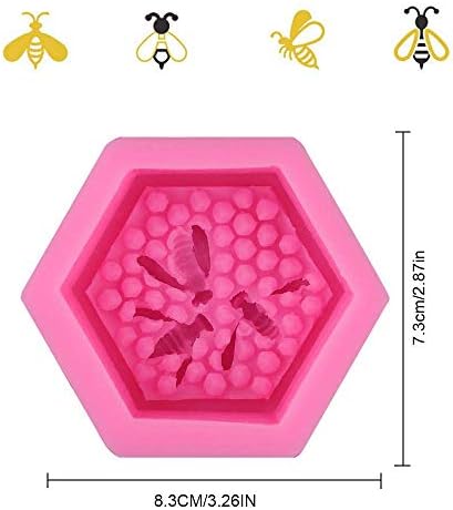 3D Bee Honeycomb feito com sabão de silicone artesanal Moldes de abelhas Moldes de molde de chocolate Moldes de geléia de molde de molde de molde de silicone Ferramenta de decoração