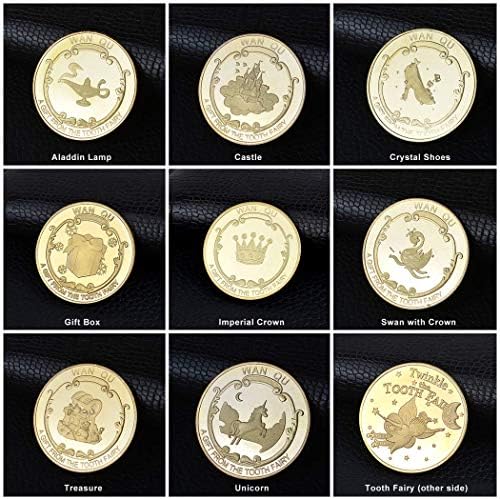 Kocreat Cartoon Dente Fairy Gold Coin Comemoration Coin Children's Dente Change Medalha Liberdade de Liberdade de Liberdade