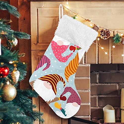 Alaza Christmas meias de Natal Inverno com gnome clássico personalizado Decorações de meia para festas de festas de férias em família 1 pacote, 17.7