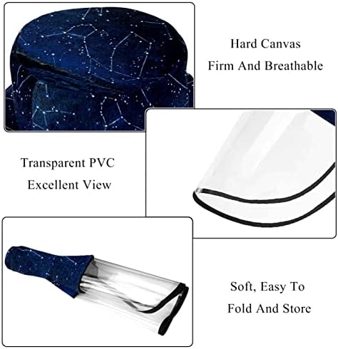 Chapéu de proteção para adultos com escudo facial, chapéu de pescador anti -sun tap, constelação noturna