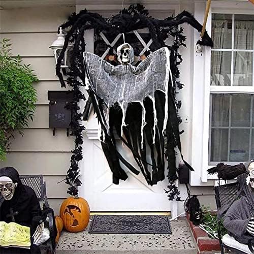 ELUBOIDG 3 pacote pendurado no esqueleto de Halloween Ghosts Ornamentos, fantasma voador de 35 com braço dobrável, para decoração