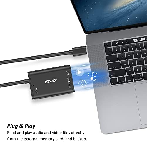 Awker A500 USB-C para SD Card Reader Writer OTG, 3 em 1Type C To Micro SD Memory Card Litor