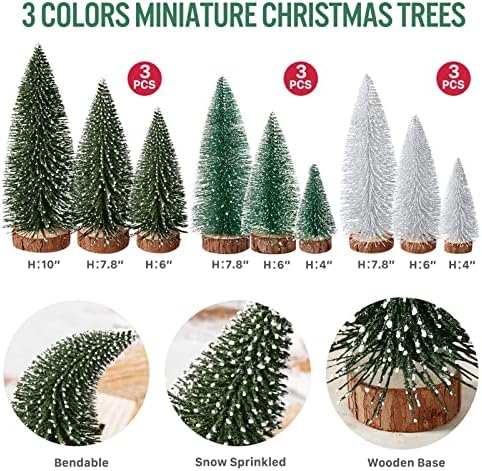 9pcs mini árvores de natal decoração de natal