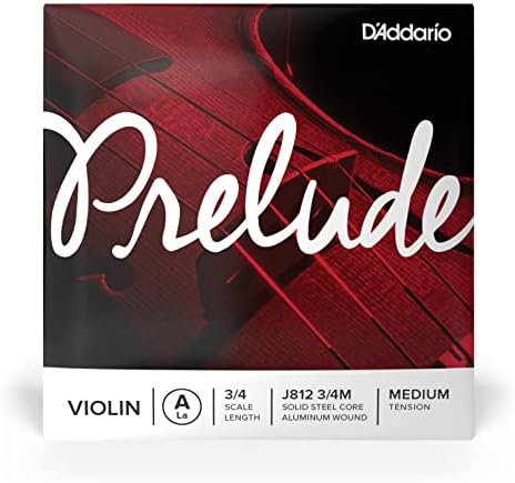 D'AdDario Prelude Violin Single A String, 3/4 escala, tensão média