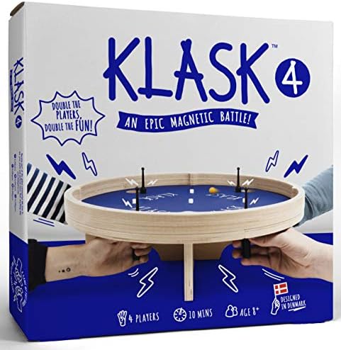 Klask 4: O jogo de habilidade de 4 jogadores de Partido Magnético - para crianças e adultos de todas as idades que