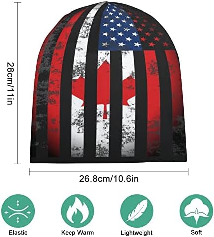 American Canadian Flag Beanie Cap macio quente Pullover de tampa de tampa de caveira Sleep Hat para unissex