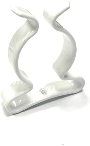 50 x Terry Tool Clips White Plástico revestido a aço de mola garras Dia. 10mm