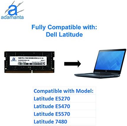 Atualização de memória de laptop Adamanta 32 GB Compatível para Dell Alienware, Inspiron, Latitude, Precisão, XPS DDR4 2133MHz PC4-17000 SODIMM 2RX8 CL15 1.2V DRAM RAM