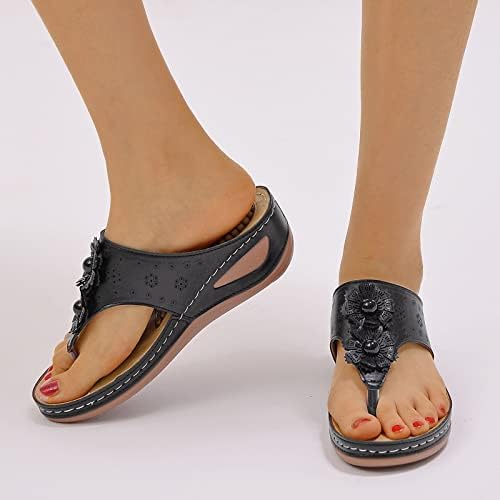 Sandálias de chinelos para mulheres com suporte de arco para uma confortável caminhada de verão sandálias sandálias 39