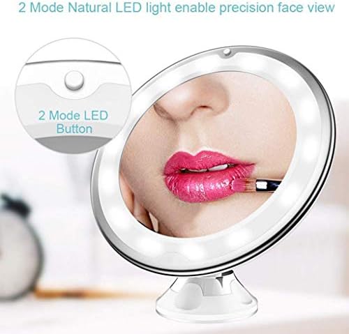 Espelhos de maquiagem Magando 10x, espelho de maquiagem iluminado espelho de ampliação de 10x com 16 luzes LED 360