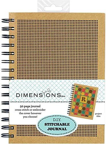 Dimensões D.I.Y Stitchable Cross Stitch Journal, 0,9 '' x 6,4 '' x 8,5 ''