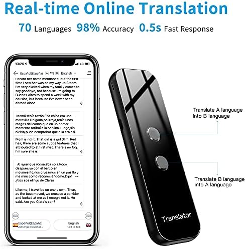 Wyydfdc Smart Voice Translator Smart Instant Instant Real Voice 70 Languages ​​Travel Business Translator