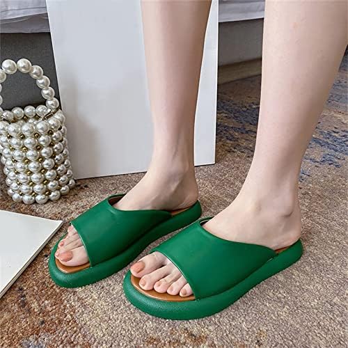 Flippers para mulheres interiores e externas primavera verão liso de fundo espesso grosso confortável lascas de praia Sandálias