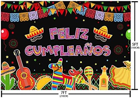 Sendy 7x5ft Feliz cumpleaños cenário mexicano Fiesta de feliz aniversário decorações de festas suprimentos cacto