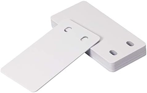 Sometkxy 10 peças 30x60mm Plástico pendurar tags, tags de remessa de PVC de retângulo, etiquetas de marcação de identificação de cabo duplo