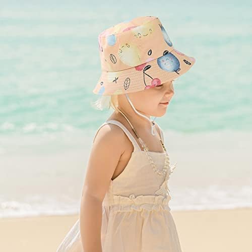 Chapéu ajustável desenho animado bucket chapé de praia tira de queixo chap de queixo primavera fofa sol ao ar livre garotas solar bolo de beisebol garotas jovens