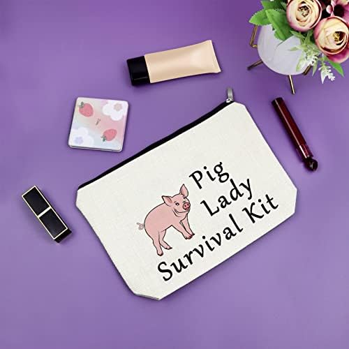 Presente de amante de porcos para garotas Mulheres amantes de animais Bolsa de maquiagem fofa Presente de animal de porco Presente