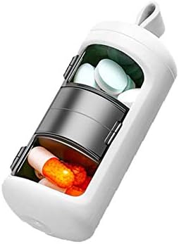 Organizador diário de comprimidos do RisMart, 3 compartimentos portáteis de medicação portátil Chaves de contêineres vitaminas, branco, branco