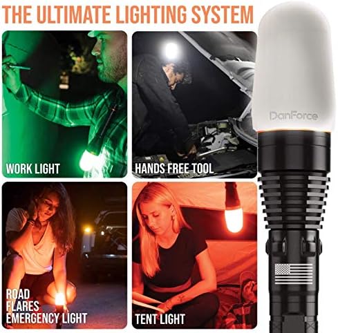 Lanterna LED recarregável de Danforce - patente mundial, ideia de presente para ele, lanterna tática, primeira lanterna modular do mundo, lúmens 1080 de alta potência,