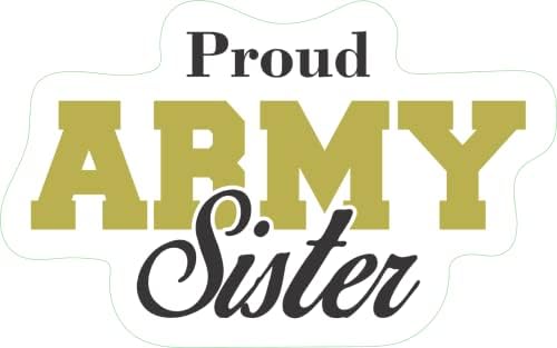 Irmã do Exército Orgulhoso | Grande Idéia de Presente | adesivo de decalque | 2 pacote | Adesivos de 5 polegadas | S10556
