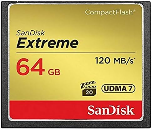 Sandisk Extreme 64 GB Compactflash CF Memory Card Funciona com o pacote Canon EOS 5D Mark IV Digital DSLR Cameras HD Udma 7 com tudo,