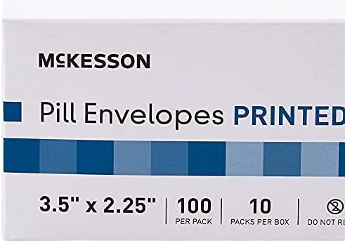 Envelopes da pílula de McKesson, selo de umidade, impresso, peso pesado, 3,5 em x 2,25 pol.