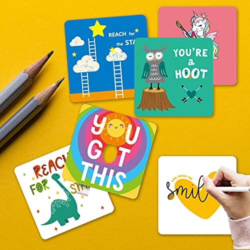 Notas da lancheira para crianças, 60 Cute Design Positivo Afirmação de lancheira Cartões para crianças do jardim de infância