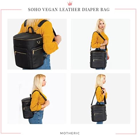 Soho Motheric Soho Black Vegan Couro Criança Grande Designer Backpack de Bolsa de Falas Isoladas - Balcões de Viagem para Meninas