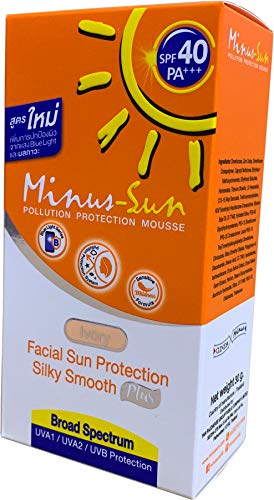 Minus Sun Ivory, SPF40 PA +++ Dermatologicamente testado, Proteção dupla UVA/UVB à prova de água, pacote 30g-New