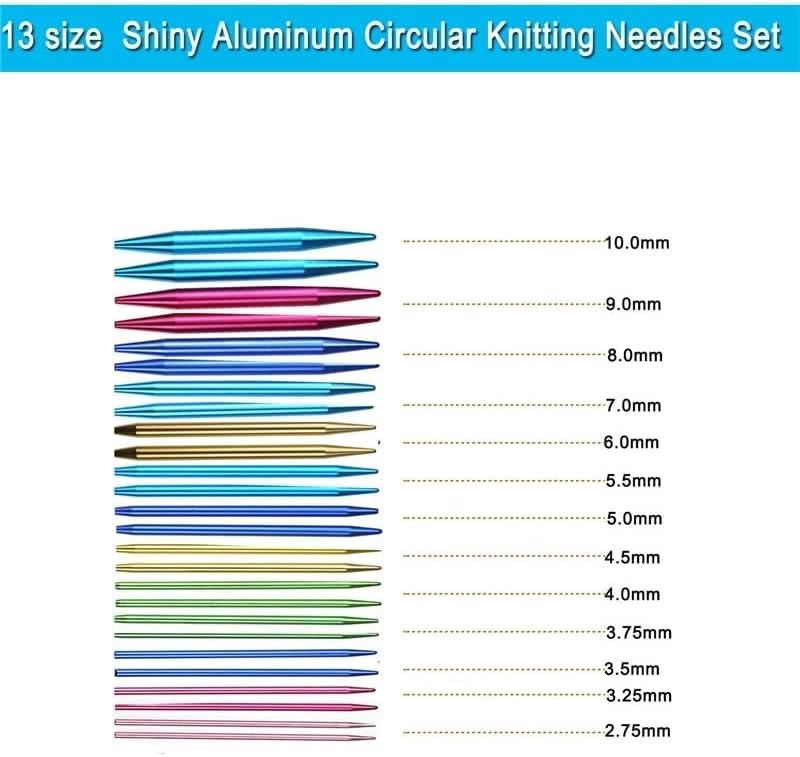 Quanjj 14 estilos Conjunto de gancho de crochê com agulhas de tricô de fios Ferramentas de costura Definir calibre de malhas