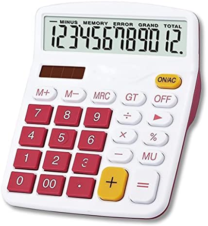 Calculadora Meichoon de 12 dígitos Display Bateria solar Power Dual Calculadora Dedicada Financeira Grande Função Padrão