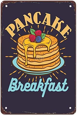 Funny Pancake Breakfast Sinais de parede decoração de parede Poster de arte de lata de metal vintage para escritório de cozinha banheiro bar homem caver