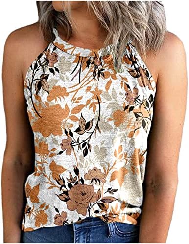 Tampo de tanques de estilo étnico vintage de verão para mulheres sem mangas geometria ocidental impressão yoga cami blusa de camisa superior