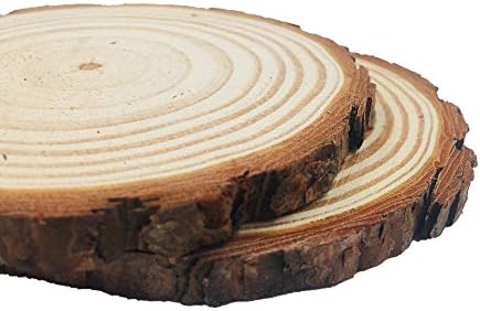 10pcs de madeira fatias de madeira 4-4,7 polegadas inacabadas naturais com casca de árvore diâmetro grande círculo círculo