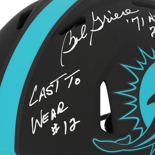 Bob Griese Miami Dolphins autografou Riddell Eclipse Speed ​​Alternate Speed ​​Helmet com múltiplas inscrições - edição limitada